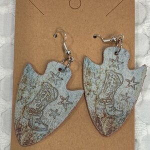 Western Boot and Star Earrings